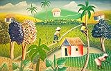 Home Comforts Haiti Agriculture Fields Painting Vivid Imagery Laminated Poster Print-20 Inch by 30 Inch Laminated Poster With Bright Colors And Vivid Imagery