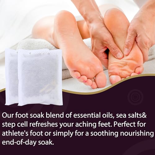 EKIVAO 10Pack Foot Soak with Epsom Salt, Epsom Salts for Soaking,Dead Sea Salt Soothes Tired Feet, Odor Scent, Spa Pedicure Care Foot Soaking, with feet scrubber