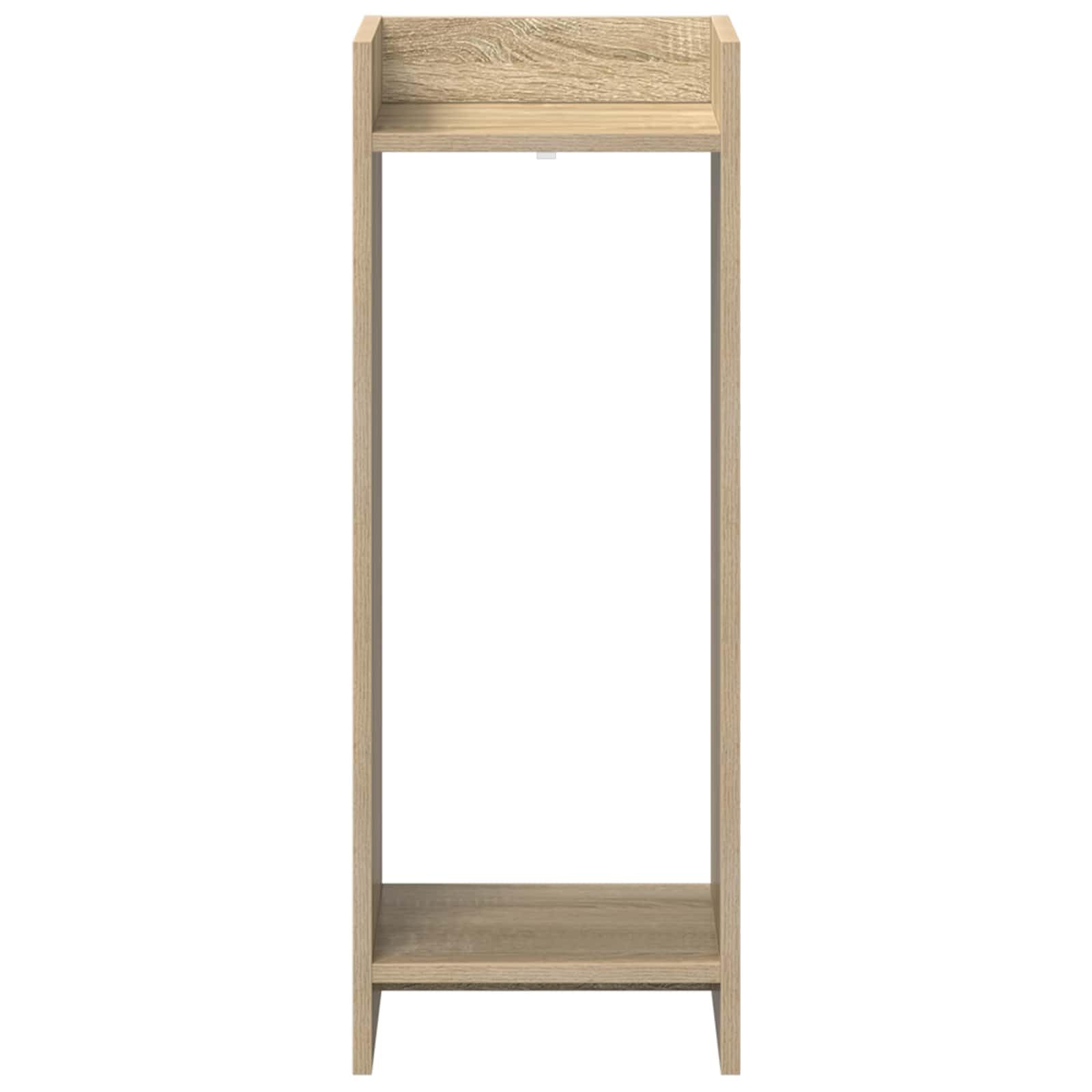Soporte para plantas de roble Sonoma, 30 x 30 x 80 cm, columna para plantas de madera, moderno soporte para flores con 2 estantes para plantas de interior, soporte vertical para salón y