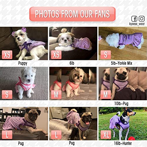 Kyeese Dog Princess Dresses Purple Bowtie Pet Apparel For Small Dogs Vest Shirt Sundress Beach Dress #TOP4