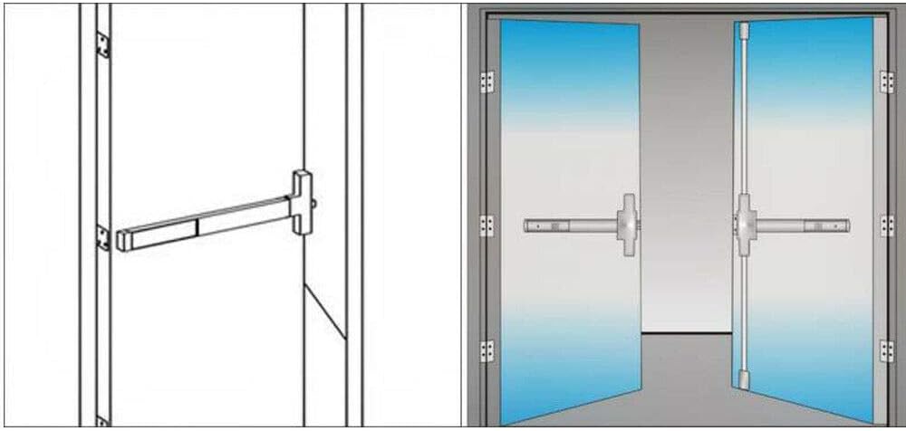 Door Push Bar Handles, Heavy Duty Commercial Grade Exit Device, Stainless Steel, 27 inches