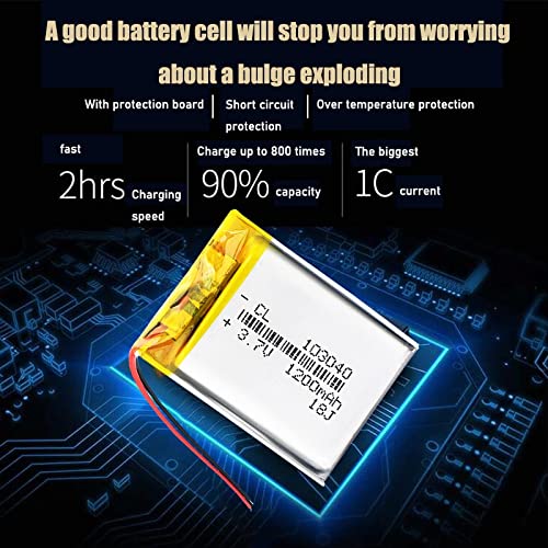 Jinmeixiang 3.7V 1200Mah 103040 Rechargeable Li-Po Battery For Mp3 Mp4 Dvd Gps Bluetooth Headset Battery #TOP4