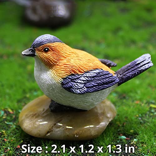 Fairy Garden Accessories, Mini Bird And Bird Nest 4 Piece Miniature Figures Fairy Garden Miniature Moss Landscape Diy Ornament Accessories, Miniature Landscape Decor, Car Decor, Home Decor, Fairy #TOP1