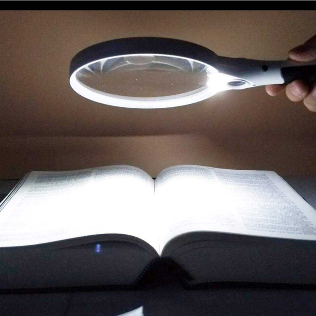 Lupa de Mano 20x Lupa de Lectura iluminada Lupa de joyería Ideal para Leer Lupa