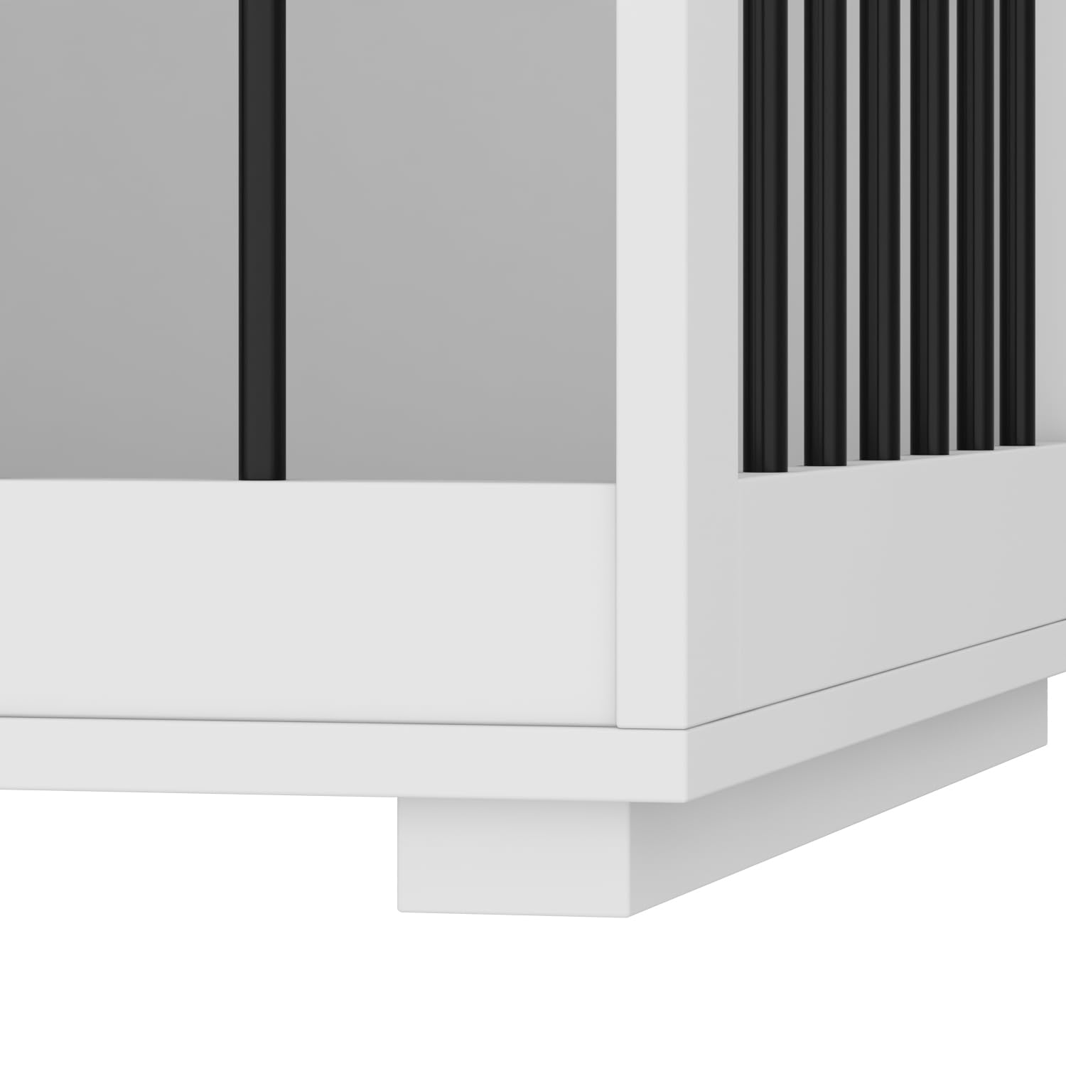 Cage pour Chien d'Intérieur - Niche avec Porte et Coussin - Pour Grands, Moyens et Petits Chiens - MDF + Fer - 136 x 70 x 56 cm - Blanc