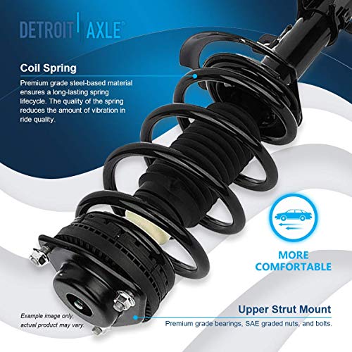 Image of Detroit Axle - 2.4L Front End Kit for 2007-2009 Chrysler Sebring 2008-2014 Dodge Avenger, 14pc Struts Coil Spring Lower Control Arms Outer Inner Tie Rods Lower Ball Joints Sway Bars Boots Replacement