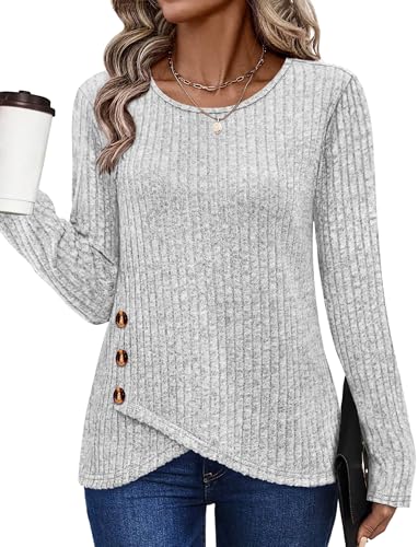 XIEERDUO Long Sleeve Tops for Women Lightweight Cozy Sweaters 2025
