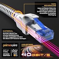 CSL LAN Kabel Cat 8 10 m (10 Meter) – Ethernet Netzwerkkabel, weiß – Ansicht 4