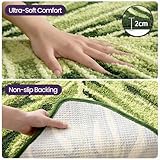 DEXI Bath Mat 60 x 80 cm, Non-Slip Absorbent Bathmat with Green Plant Pattern, Leaf Shaped Washable Rugs for Shower Floor, Bedroom, Bathroom Accessories Decor, Monstera - Image 5