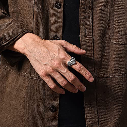 Vintage Flying Hawk Eagle Ring Cool Punk Men's Animal Wing Fashion Adjustable Open Finger Viking Eagle Totem Rings Jewelry Comfort Fit Personalized Biker Gifts for Men Women Boyfriend Birthday Xmas2