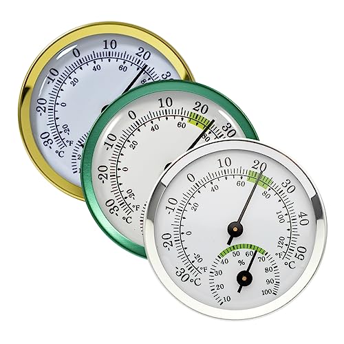 TINEASUR 3pcs Analog Thermometer and Hygrometer Outdoor Temperature and Humidity Gauge for and Garden Durable Shell Accurate Readings