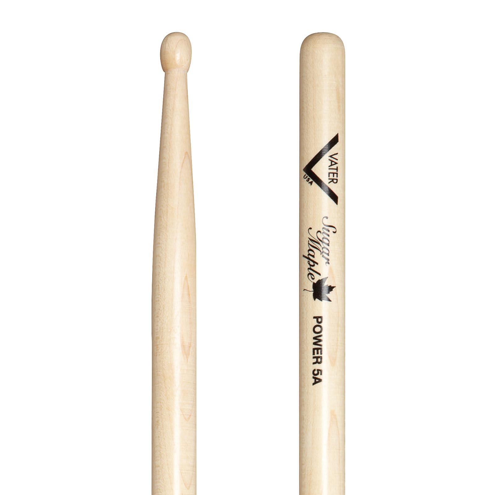 Vater Drumsticks VSMP5AW - Power 5A Sugar Maple Series - Barrel Wood TIp