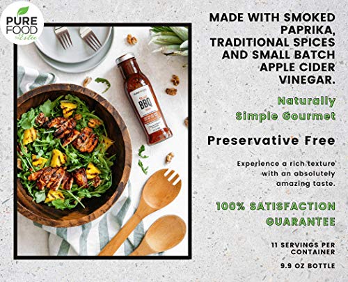 Low Sugar Bbq Sauce - Pure Food By Estée - All Natural, Gourmet Bbq Sauces With No Refined Sugar Or Preservatives - Keto Friendly, Vegan, Paleo, Barbeque Sauces Gift Set - 9.9 Fl Oz (280 Ml) Pack Of 2 #TOP4