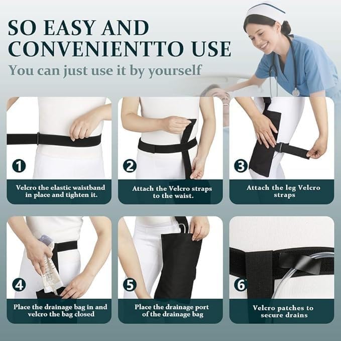 2PCS Catheter Bag Holder, Urinary Drainage Bag Cover for Men & Women,Catheter Stabilization Device