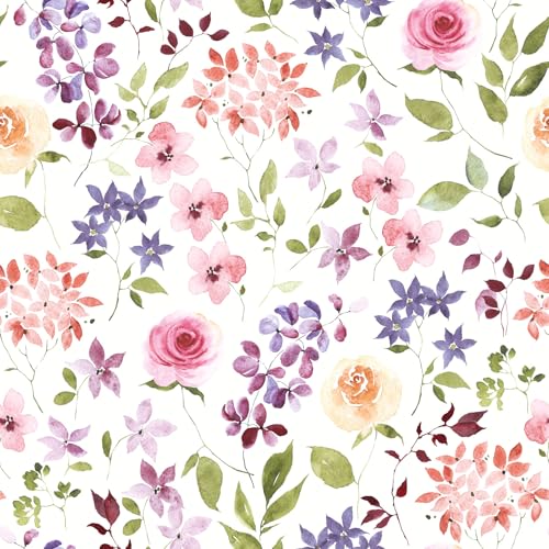 VaryPaper Papel Pintado Flores Pequeñas 44.5cmx200cm Vinilos Adhesivos para Muebles Papel de Pared Infantil Niña Salon Vinilos Decorativos Armarios Estantería Revestimiento de Paredes