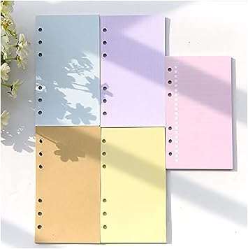 A5 Color Notes Refill for Ring Bound Planners and Notebooks, fits Filofax, Kikki K, Recollection, Carpe Diem, 6 Ring binder, PLANNER NOT INCLUDED Purple Net