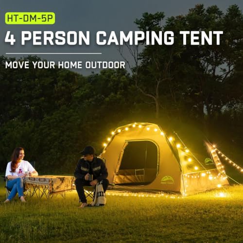 Happy Travel Carpa de Camping Iglú para 4 Personas, Modelo HT-DM-5P, Color Negro miniatura 4