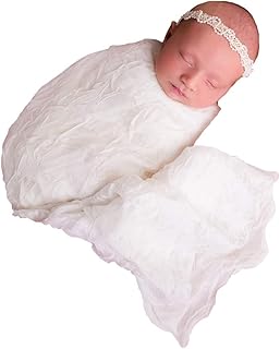 D&J DON&JUDY 47x39 inch Newborn Props Boy Girls Wraps Blanket for Photography (Ivory)