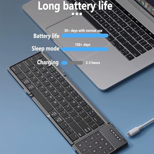 Teclado y mouse inalámbricos plegables con touchpad para tablet 7