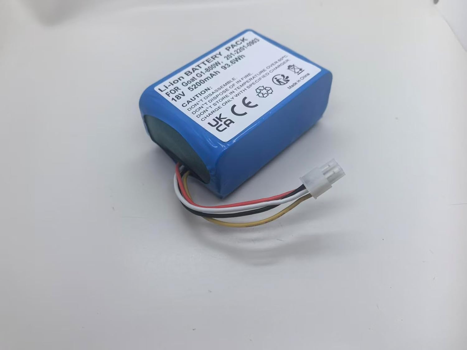 Battery for Garden Compatible with ECOVACS Goat O800 RTK, Goat G1, Goat G1 1600, 201-2201-0903 - (5200 mAh, 18 V)