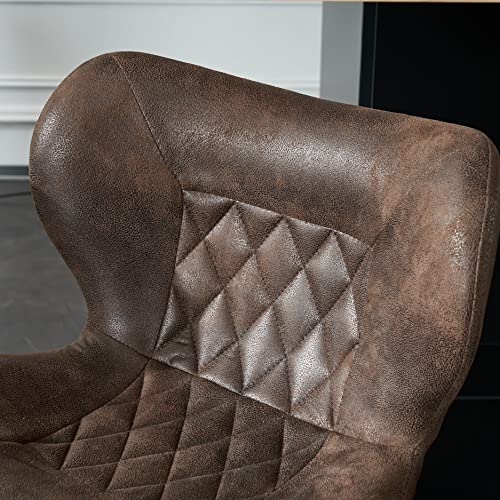 Sompok Set Of 2 Bar Stools, Counter Height Adjustable Bar Kitchen Chairs With Back&Footrest, 360° Swivel Barstool Chairs Counter Barstool For Bar, Kitchen, Dining Room And Bistro Pub, Retro Brown #TOP3