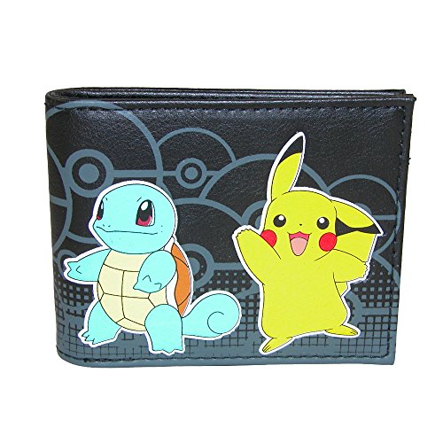 Bioworld Pokémon Charmander Squirtle Bulbasaur Pikachu Group Bi-Fold Wallet