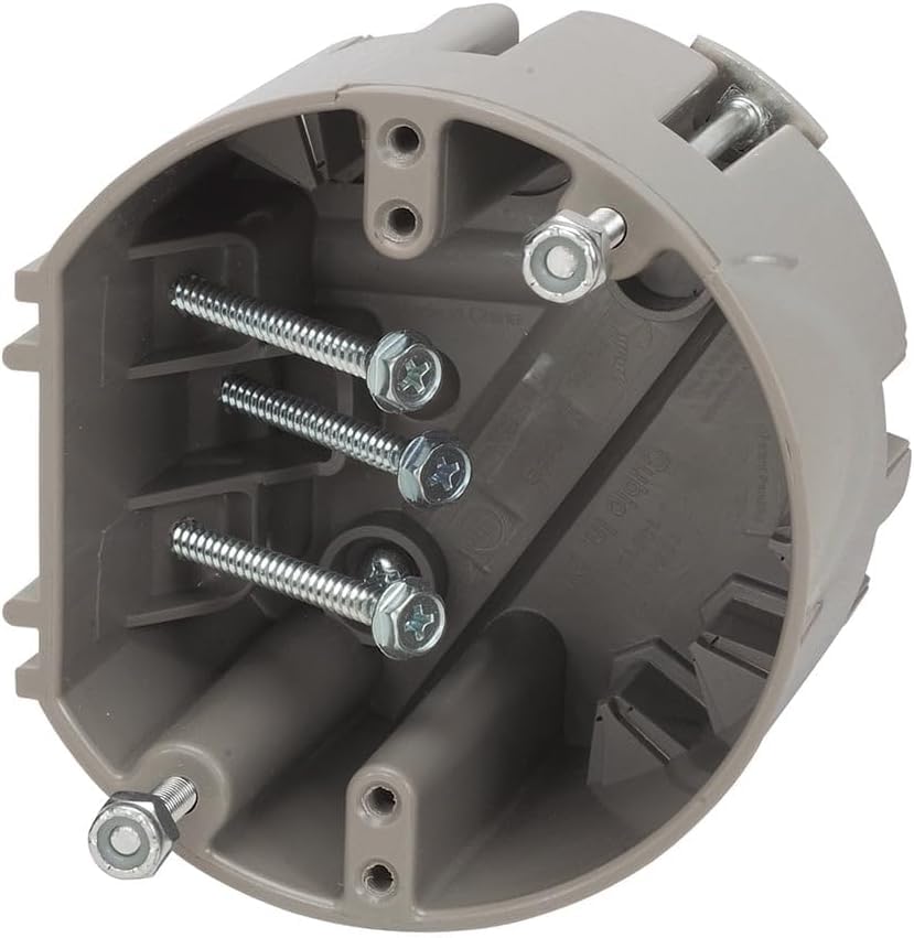 Image of Southwire Electrical Box for Ceiling Fan, Light Fixture, 50lb Ceiling Fan and 75lb Light Fixture Support, Depth Adjustable, Gray, MSBFAN (Pack of 10)