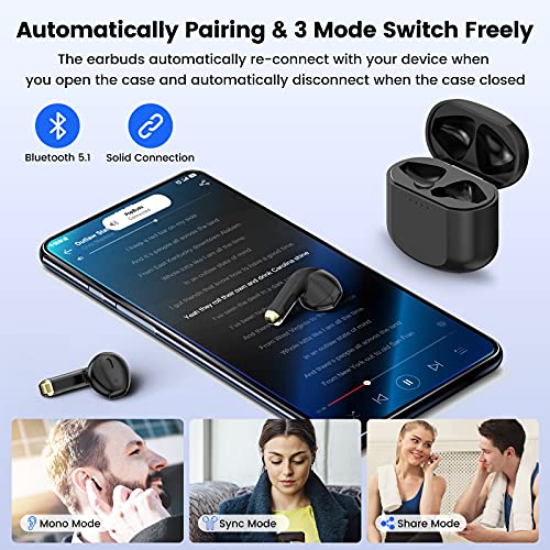 TICWRIS Bluetooth Kopfhörer in Ear, Bluetooth 5.1 Kabellose Ohrhörer mit Mikrofon, 36 Std Spielzeit Touch Control Sport Wireless Earphone für Smartphone/Laufen, Type C - Image 6