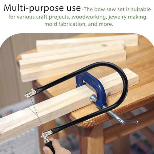 CATELL Laubsäge Set inkl. 8 Sägeblätter(4#6#8#10#), 310mm Laubsäge mit 8 Laubsägeblätter für Metall und Holz Laubsägen mit Holzgriff Präzise Schnitte Feinsäge Holzarbeiten für Dekoratives Sägen