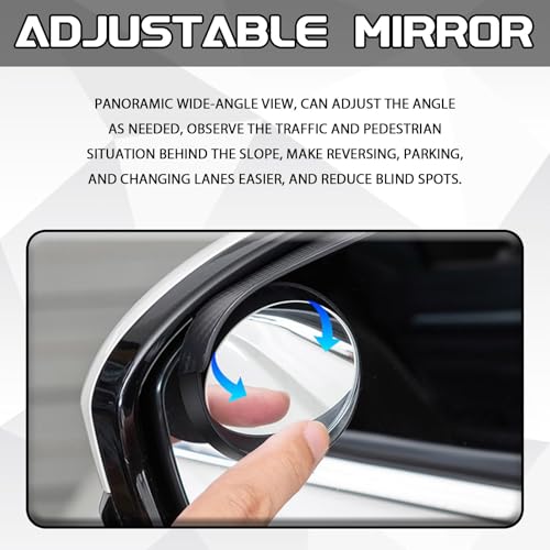 Image of 2-in-1 Car Blind Spot Mirror Rain Guards 2 Pack, Carbon Fiber Rear View Mirror Rain Visor with 360 Adjustable Blindspot Protection for Universal Automotive Exterior Accessories