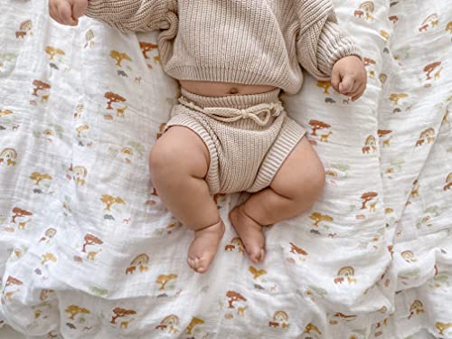 aden + anais Boutique Muslin Swaddle Blanket for Baby Girls and Boys, Newborn Receiving Blanket for Swaddling, 100% Muslin Cotton Swaddle Wrap,4 Pack, Keepin Rising