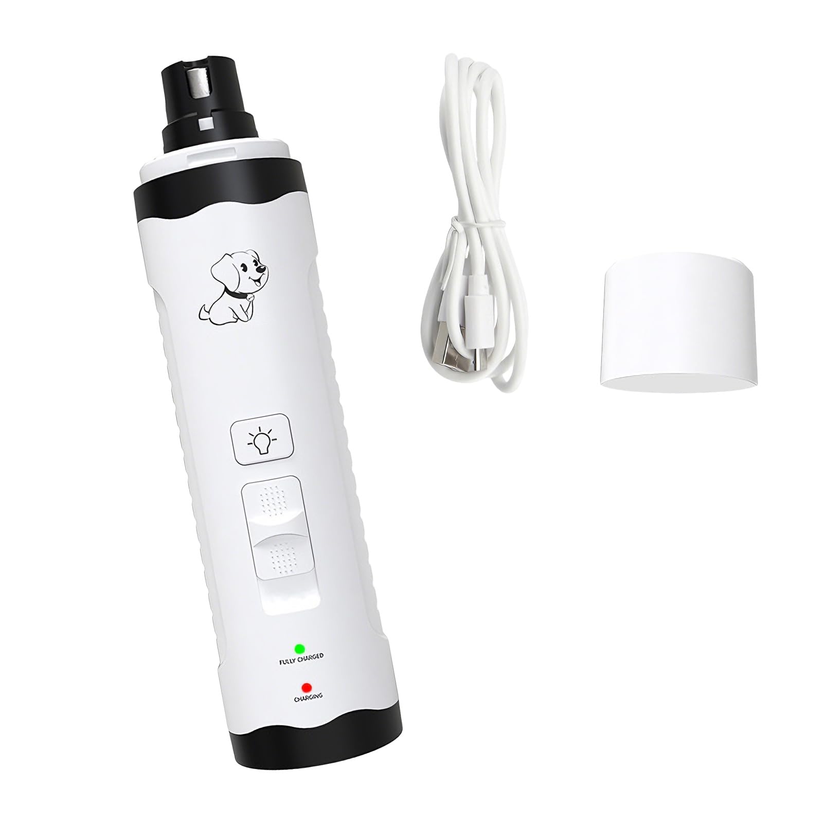 Molinillo eléctrico de uñas para mascotas con luces LED para recortar uñas de perro de forma segura y silenciosa en casa, lima de uñas de mascotas de bajo ruido