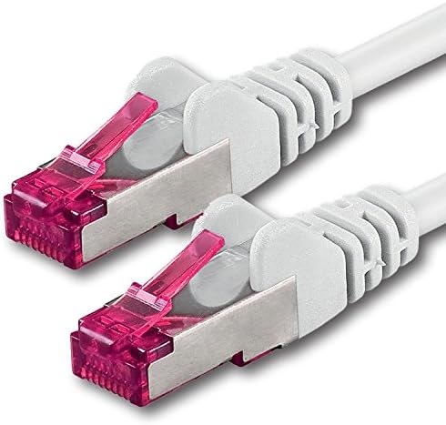 1aTTack.de 15m - CAT6a - Network cable white - 1 piece CAT 6a S-FTP double shielded PIMF 500MHz