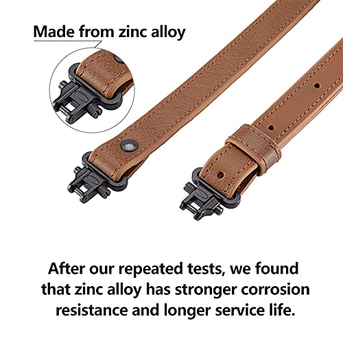 Raiseek Rifle Gun Sling Buffalo Hide Leather with Mil-Spec Swivels,Durable Gun Strap, Metal Hardware 1\" Wide - Thumbnail 5