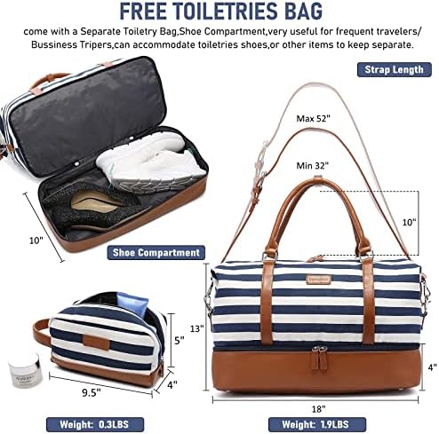Weekender Bags for Women LOVEVOOK Canvas Overnight Bag Travel Bags for Women Carry on Weekend Duffel Bag Shoe Compartment 4 Weekender Bags for Women LOVEVOOK Canvas Overnight Bag Travel Bags for Women Carry on Weekend Duffel Bag Shoe Compartment