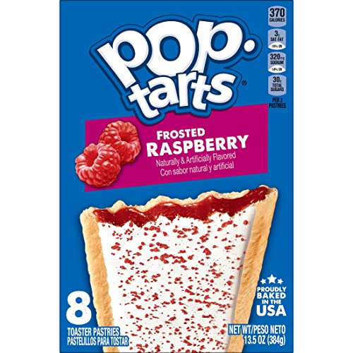 Image of Pop-Tarts Toaster Pastries, Breakfast Foods, Kids Snacks, Frosted Raspberry, 13.5oz Box (8 Pop-Tarts) (Pack of 3)