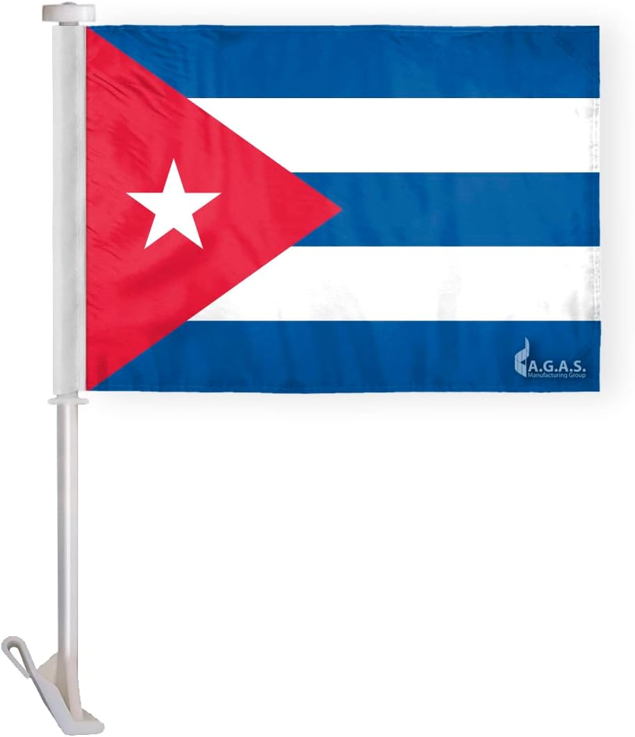 AGAS Cuba Flag - 2x3 ft - Printed Single Sided on 200D Nylon - Stitched Edges - Canvas Header Brass Grommets