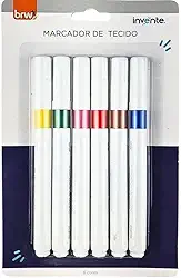 Caneta para Tecido Blister com 6 Cores, BRW