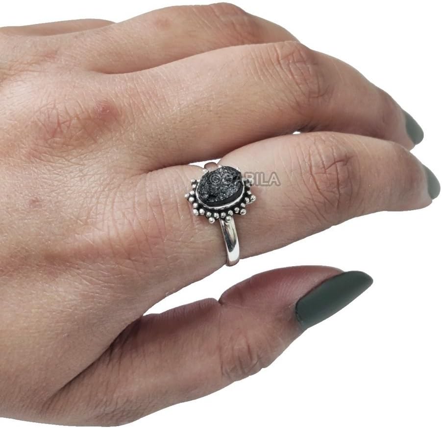 Natural Ring, Gemstone Ring, Birthstone, Beaded Bohemian Ring, 925 Sterling Silver Jewelry, Toe Ring, Christmas Gift, Handmade Adjustable Ring, Womens Ring - Image 3