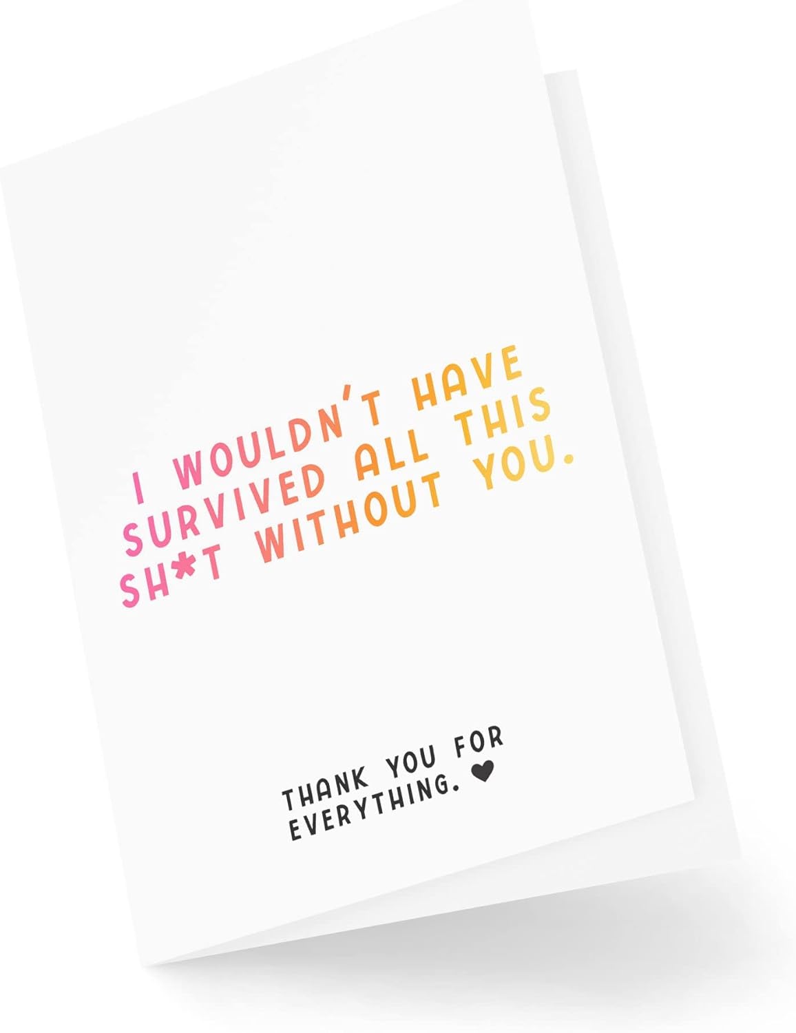 Thank You Cards - I Wouldn't Have Survived All This Without You - Supportive Card - Card For Friend - Thanks Cards - Thankful Card CBH1535