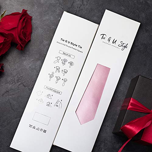 TIE G Solid Satin Color Formal Necktie and Pocket Square Sets in Gift Box (Hunter Green) - Image 6