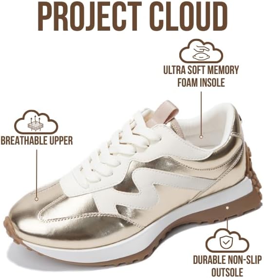 Project Cloud Trendy Fashion Sneakers for Women 2026 - Memory Foam and Non-Slip Comfortable Casual Ladies Shoes for Womens Fashion Sneakers - Lightweight Lace-up Shoes (Lecco) - Image 2