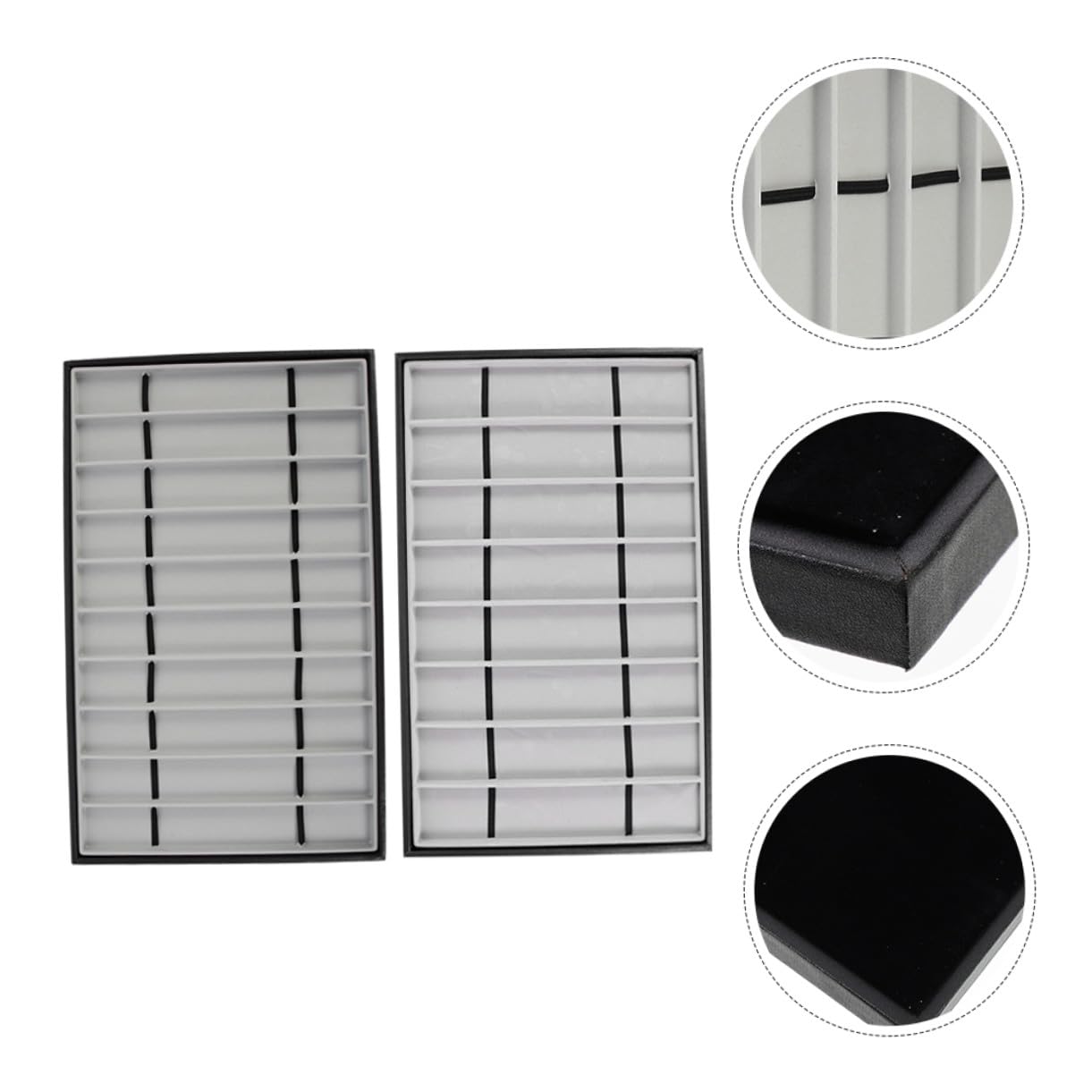 Abaodam 2 Bandejas de Almacenamiento Bandeja Rectangular Multifuncional para Correas de Reloj de Mdf y Franela para Exhibir Relojes en Uso Doméstico