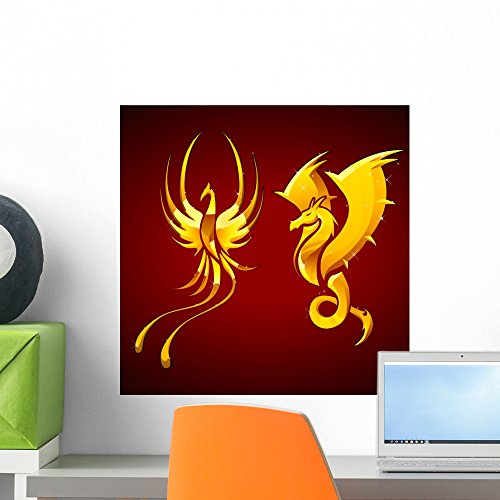Wallmonkeys Dragon Phoenix Wall Mural Peel And Stick Graphic (18 In H X 18 In W) Wm183570 #TOP13