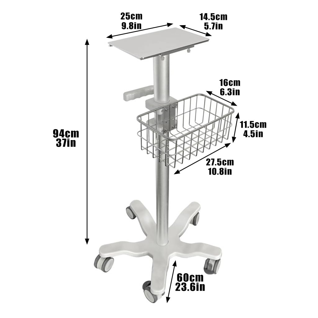 Carrello per Tablet, Dotato di Cestino E Ruote Piroettanti, Carrello da Pavimento con Ruote per Tablet, Adatto per Laboratori E Luoghi Che Richiedono Dispositiv,Monitor Model A