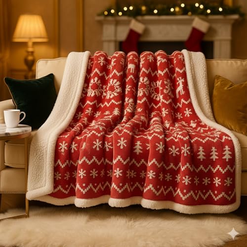 Tagesdecke Weihnachtsmotiv 24 Ruhhy Advent Kuscheldecke 130×170 – Zweifarbig & Wendbar mit...