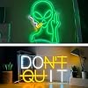 Enseigne Néon LED "Alien Plays Game" - Lumière Mural Dimmable, USB - Décor Salle De Jeux, Chambre - 32x38 Cm - 3