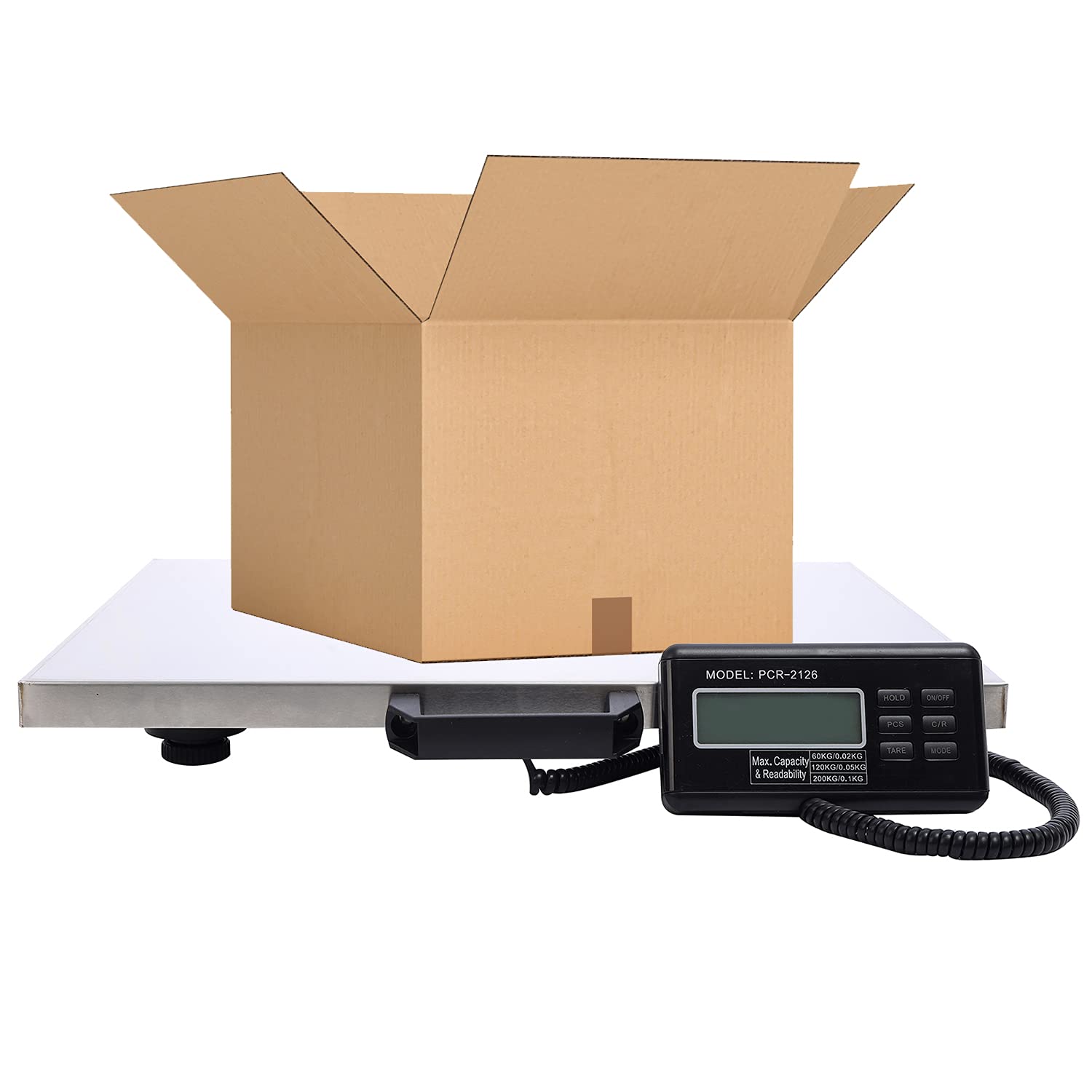 Houseables Digital Postal Scale, Shipping Scales For Packages, 22" x 18", Stainless Steel, 400 lbs. Max Weight, Extra Large Platform, Heavy Duty, LED Display, Portable, Animals, Industrial, Electronic