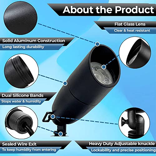 Led Spot Lights Outdoor 7W Led Landscape Light 111 - Solid Aluminum Metal Wall Light Security Lighting Led Yard Lights For Bright Long Lasting Home Garden Patio Pool Area Lighting (Includes Bulb) #TOP1