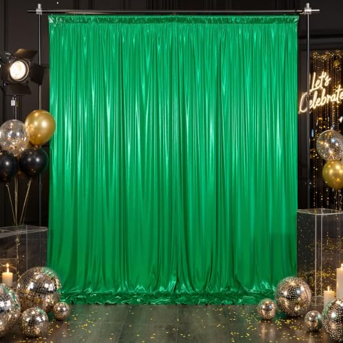 Image of 20x10ft Wrinkle Free Dusty Blue Sequin Backdrop Curtain for Wedding Parties | Thick Not Fall Glitter Backdrop Drapes 4 Panels 5x10ft Shimmer Photo Wall Back Drop Cloth for Birthday Photography Background